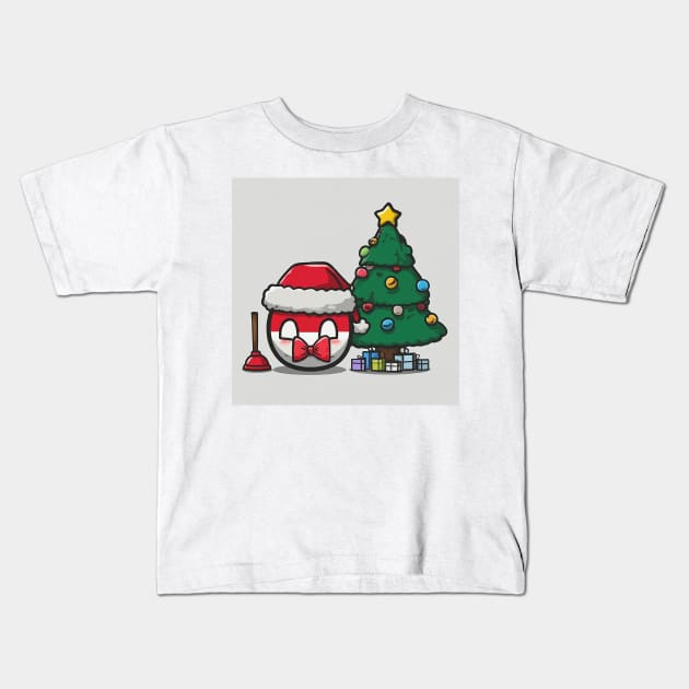 Poland Polandball Countryball Plunger Christmas Kids T-Shirt by Polandball World